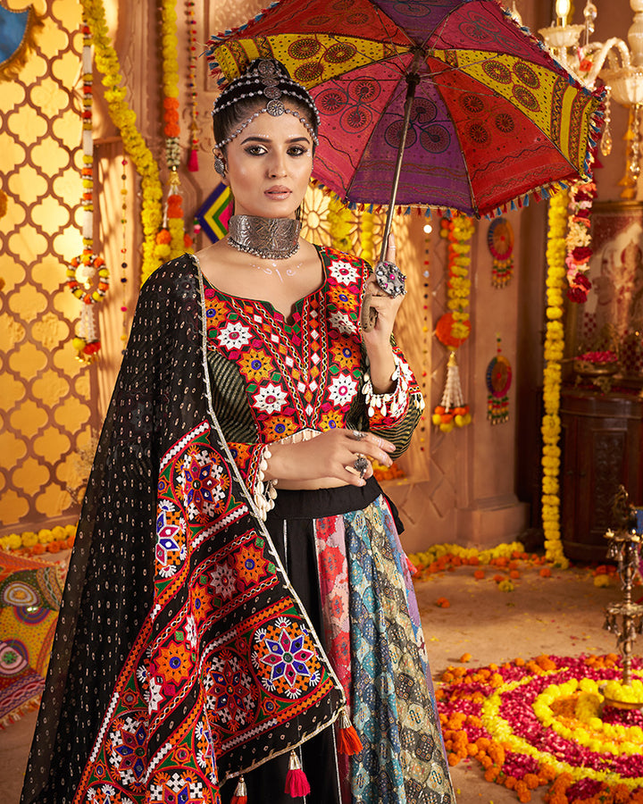 Black Navratri Lehenga Choli With Stunning Embroidery