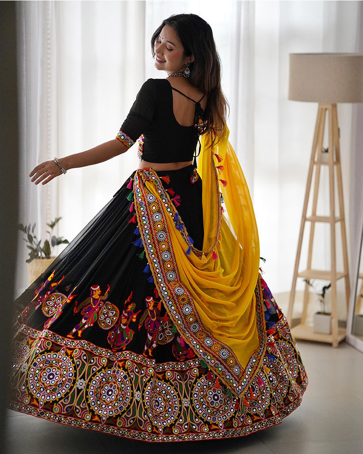 Black Color Georgette Navratri Lehenga Choli