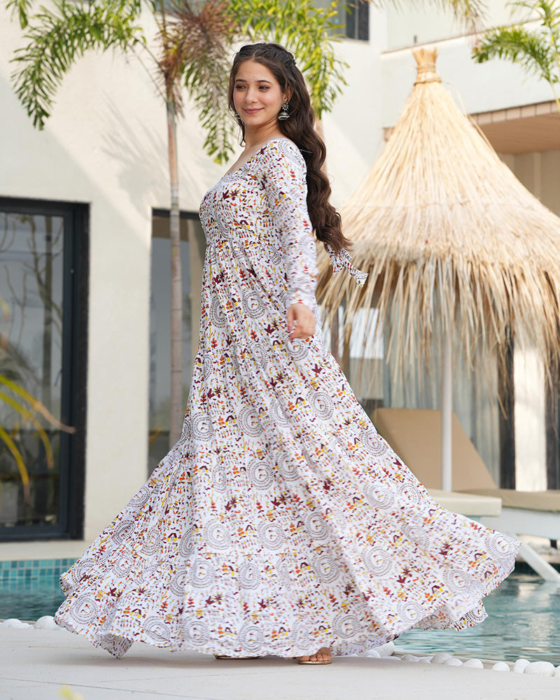 off white colour dress Petal and Pup Women's Floret Midi Perfect for any special occasion White off Shoulder Dress, Crepe