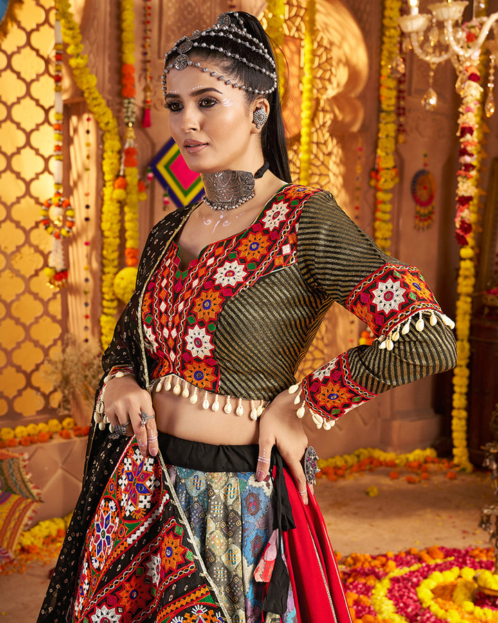 Black Navratri Lehenga Choli With Stunning Embroidery