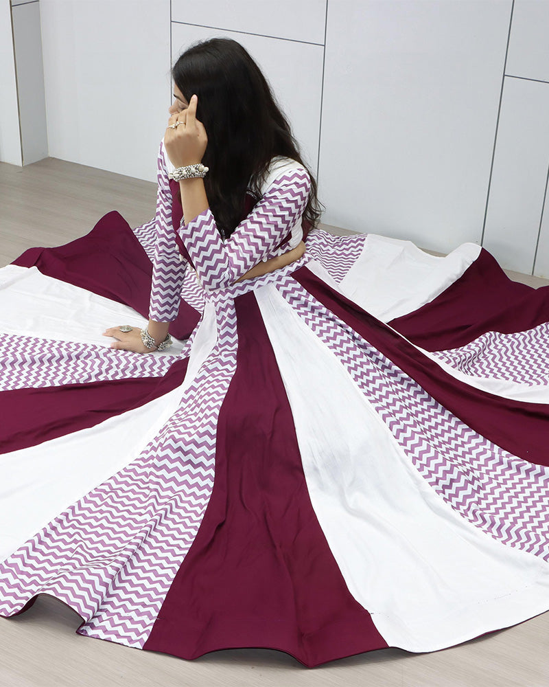 White Wine Color Pure Rayon Cotton Navratri Lehenga Choli