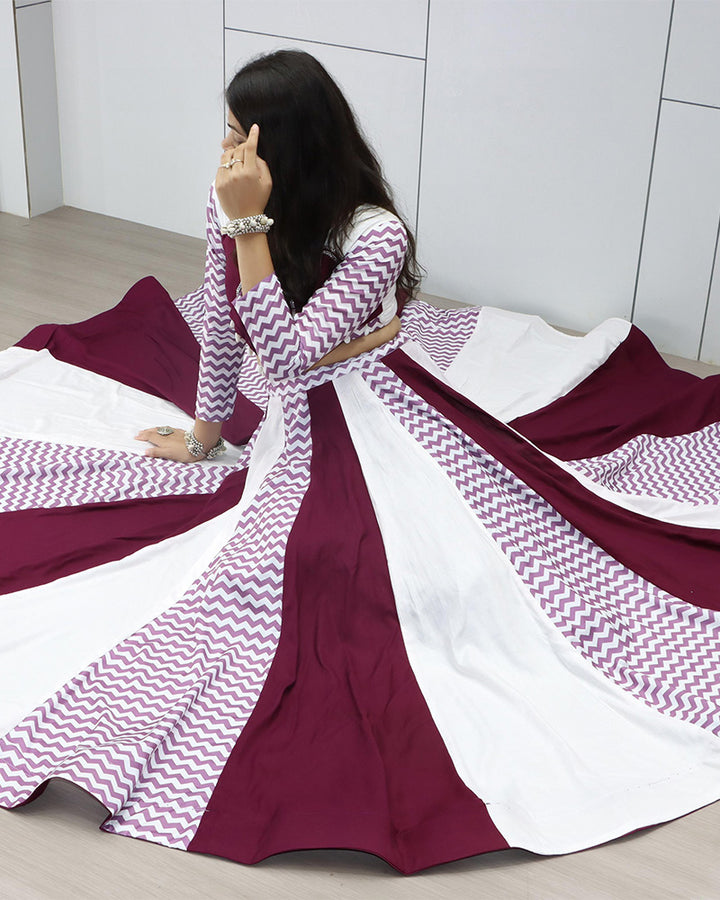 White Wine Color Pure Rayon Cotton Navratri Lehenga Choli