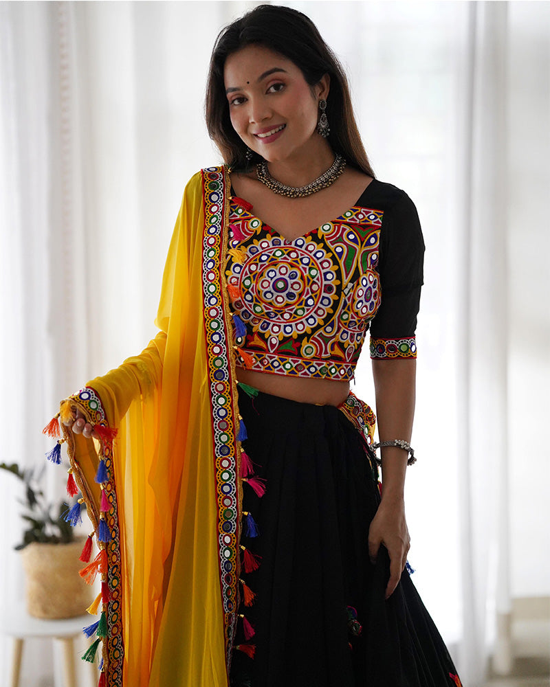 Black Color Georgette Navratri Lehenga Choli