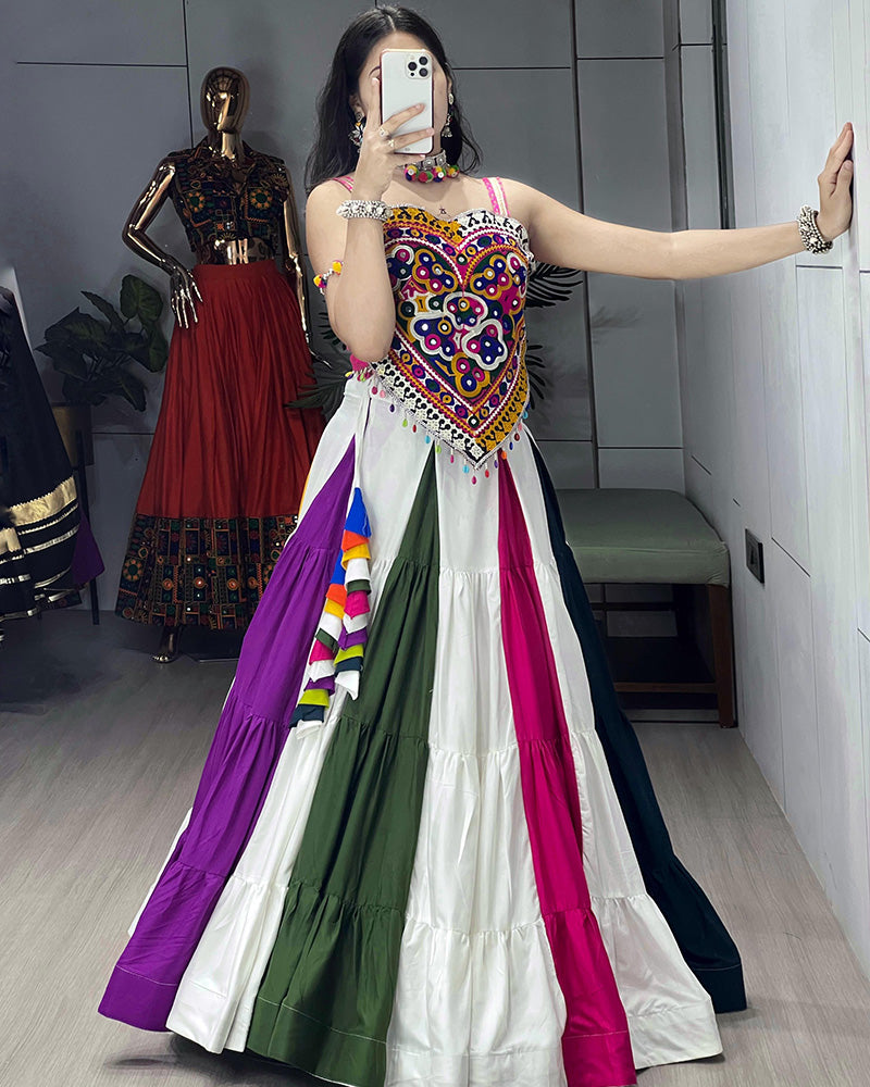 Colorful Multicolor Navratri Special Lehenga Choli with Vibrant Embroidery