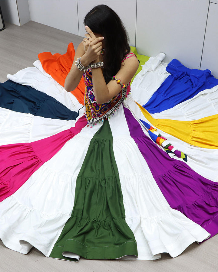 Colorful Multicolor Navratri Special Lehenga Choli with Vibrant Embroidery