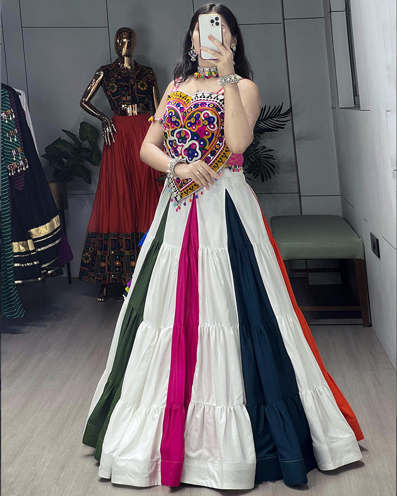 Colorful Multicolor Navratri Special Lehenga Choli with Vibrant Embroidery