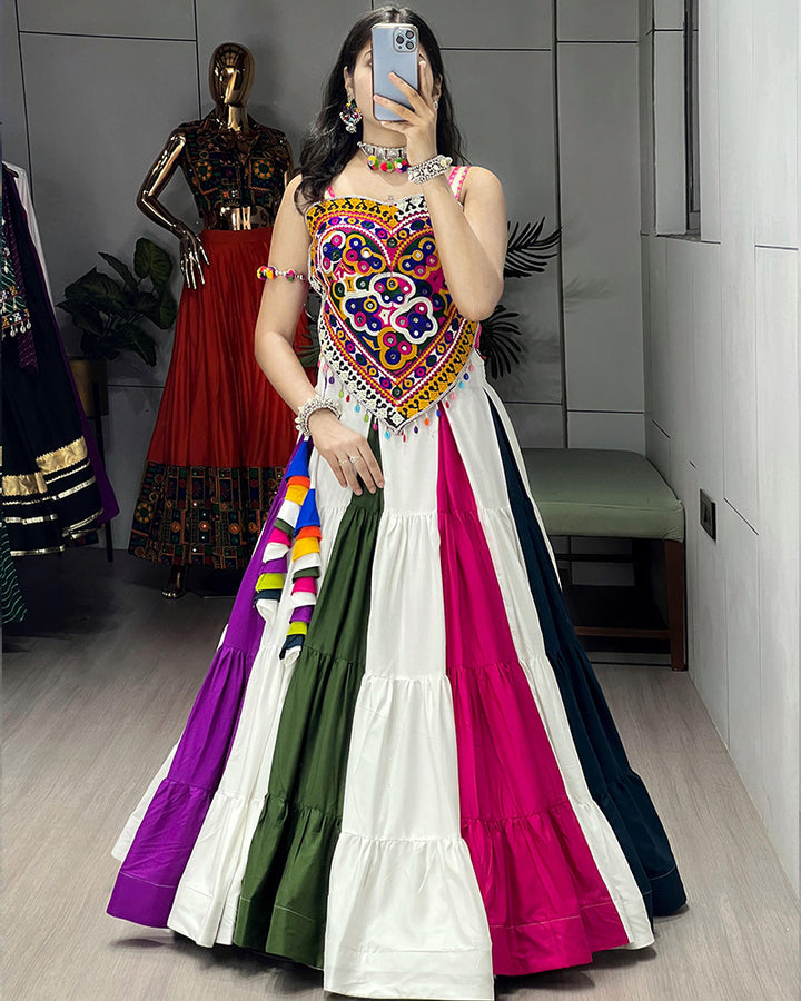 Colorful Multicolor Navratri Special Lehenga Choli with Vibrant Embroidery