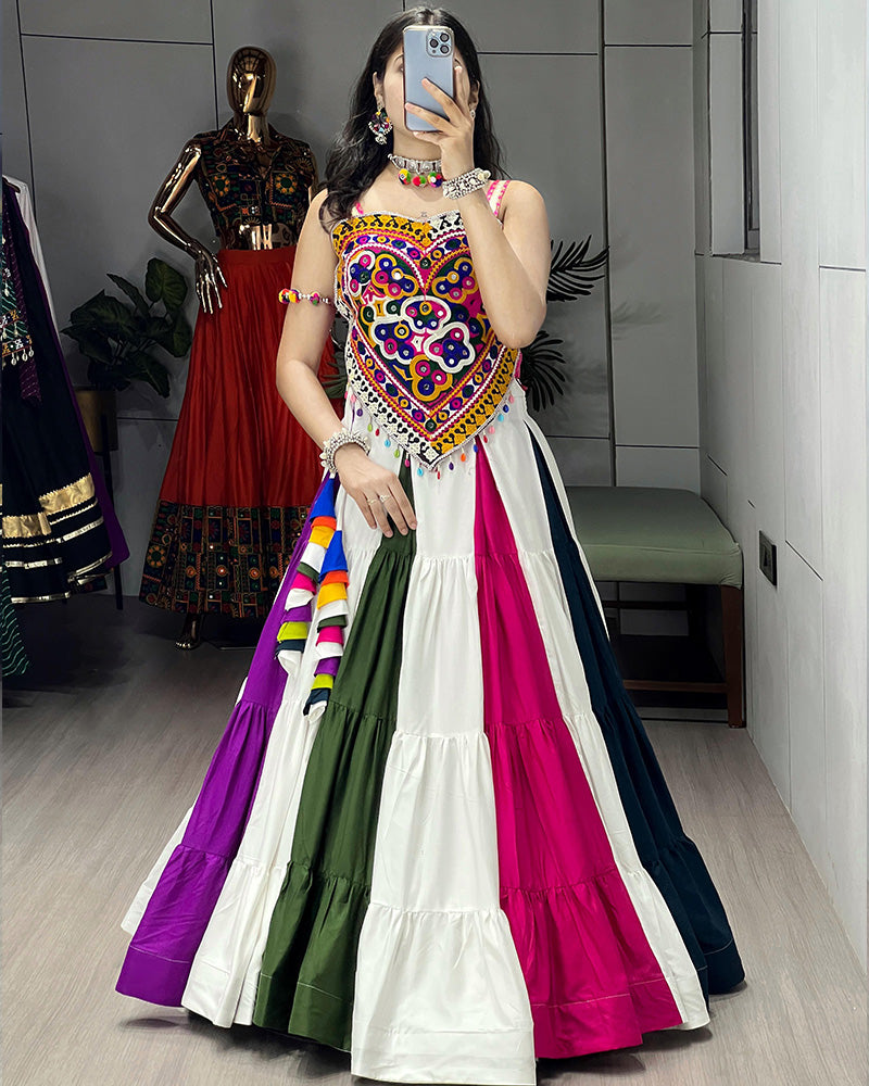 Colorful Multicolor Navratri Special Lehenga Choli with Vibrant Embroidery