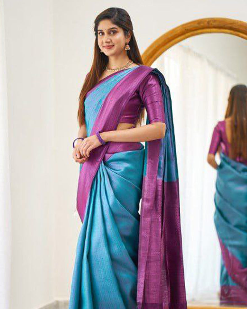 Bottle Green Banarasi Silk Saree With Exclusive Jacquard Border