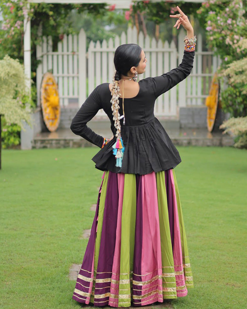 Pink Wine Color Pure Cotton Navratri Lehenga Choli