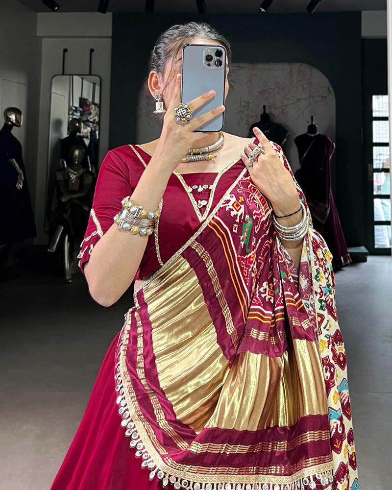 Maroon Color Georgette Silk Navratri Lehenga Choli