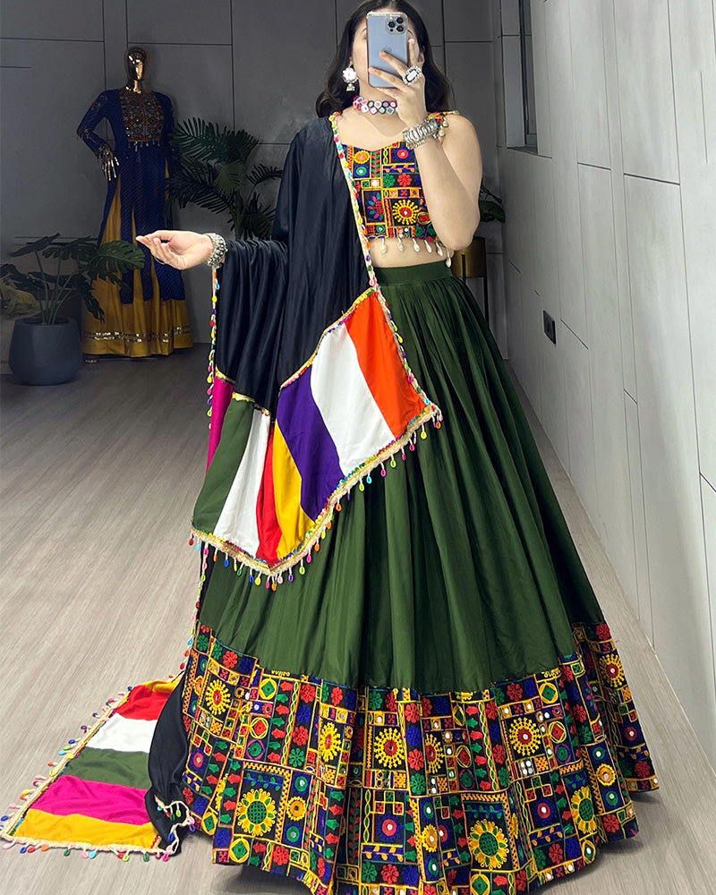 8 Color Pure Rayon Cotton Navratri Lehenga Choli