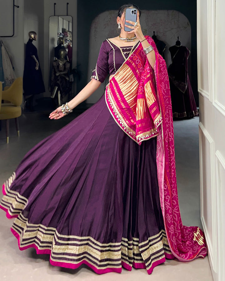 Purple Color Georgette Silk Navratri Lehenga Choli