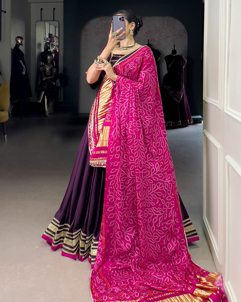 Purple Color Georgette Silk Navratri Lehenga Choli