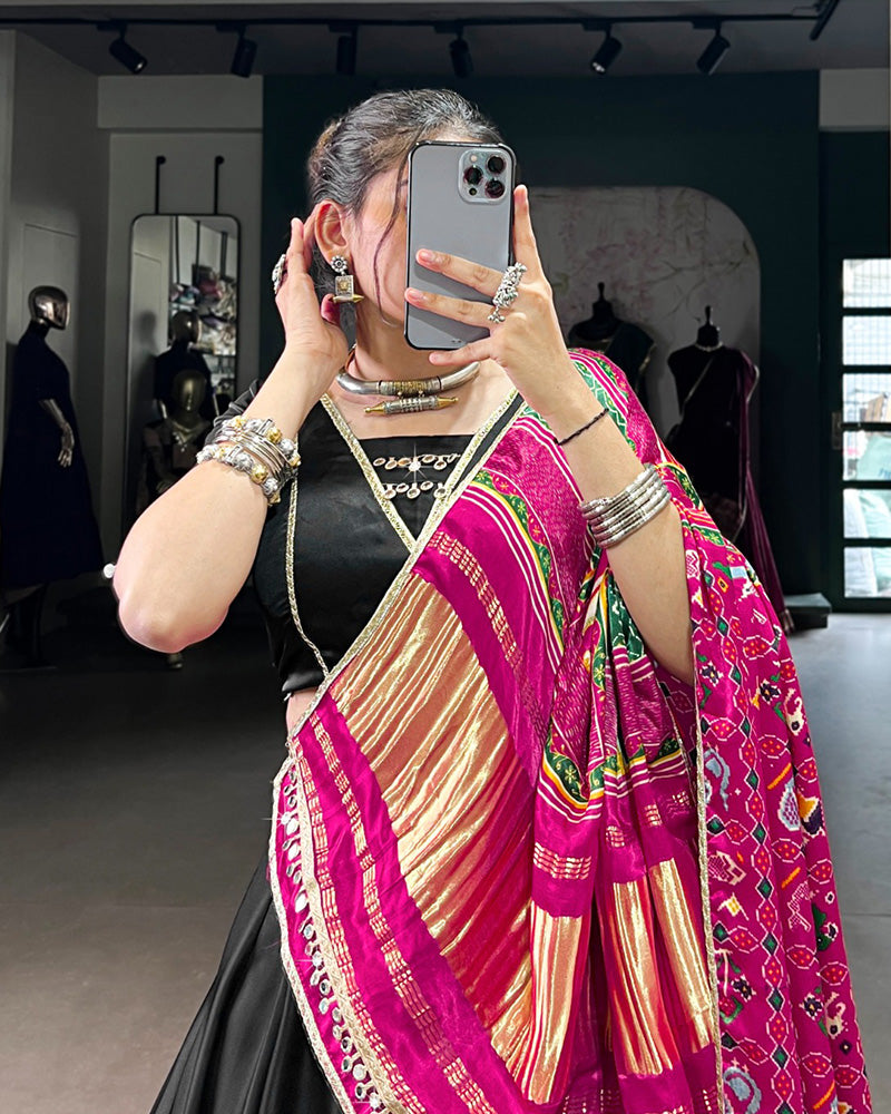 Black Color Georgette Silk Navratri Lehenga Choli