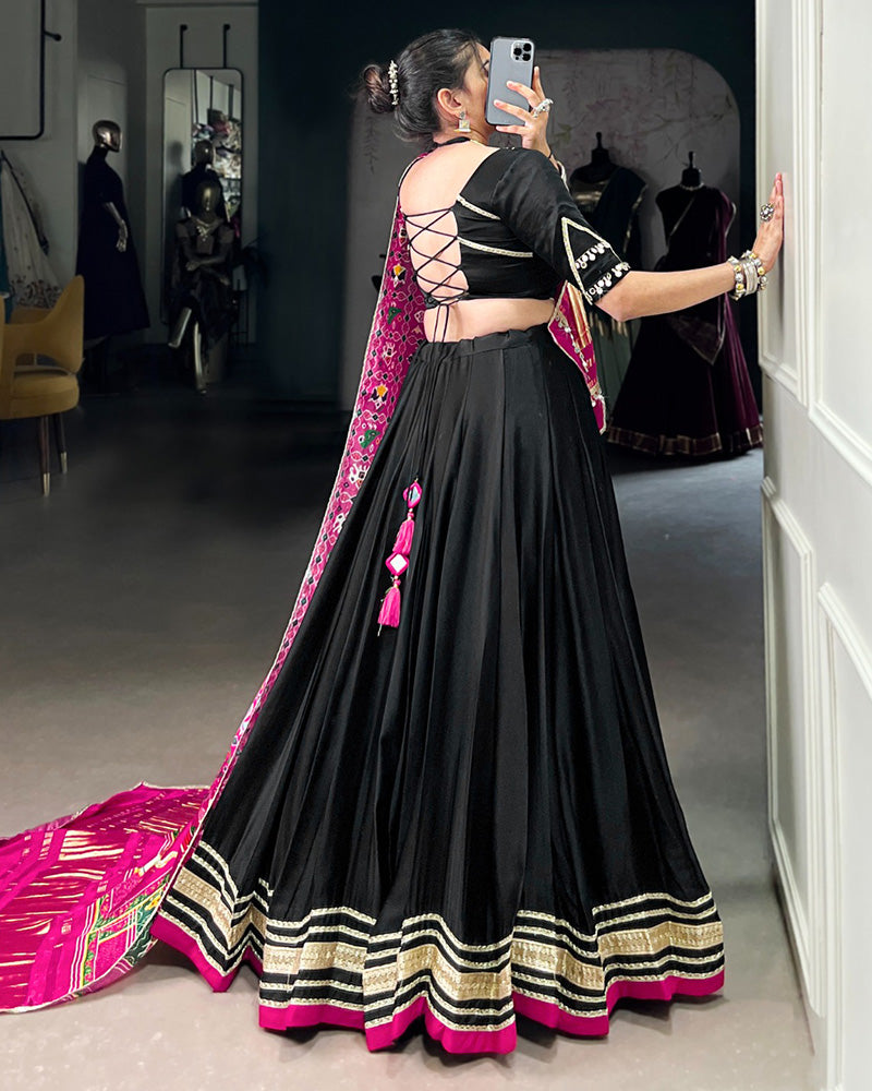 Black Color Georgette Silk Navratri Lehenga Choli