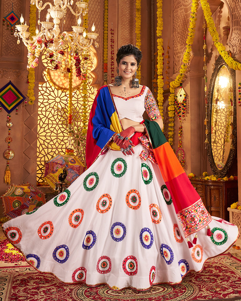 Designer White Embroidered Choli for Navratri Celebrations