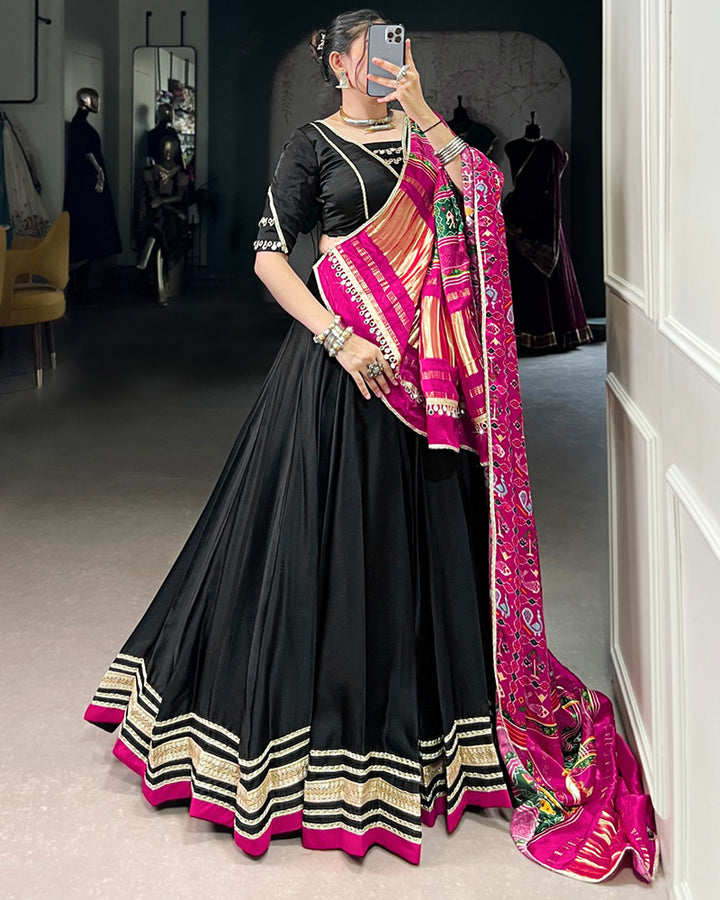 Black Color Georgette Silk Navratri Lehenga Choli
