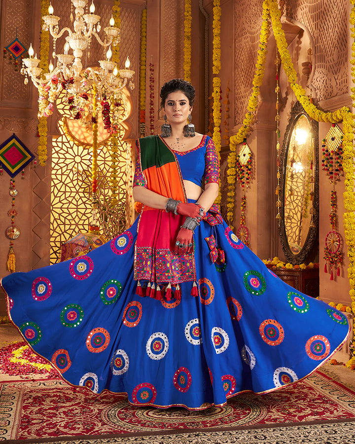 Designer Royal Blue Embroidered Choli for Navratri Celebrations