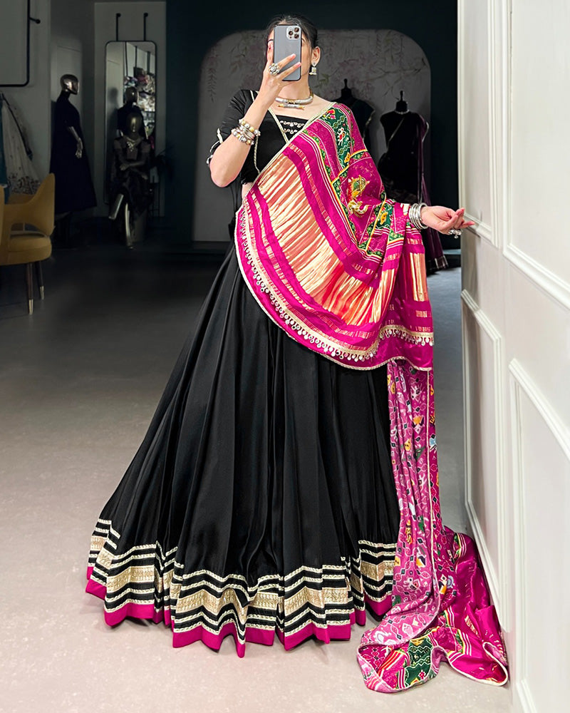 Black Color Georgette Silk Navratri Lehenga Choli