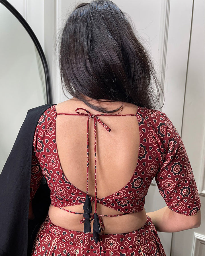 Designer Maroon Color Cotton Printed Lehenga Choli