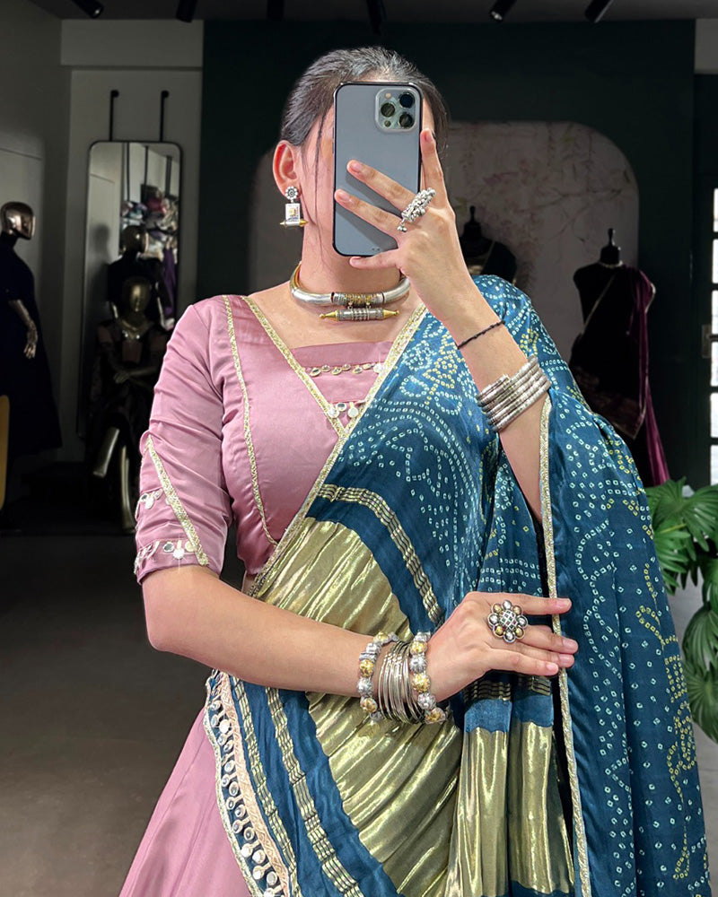 Onion Color Georgette Silk Navratri Lehenga Choli