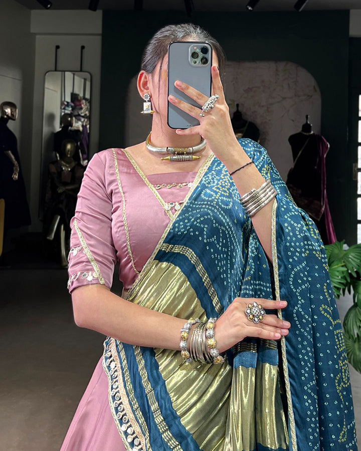 Onion Color Georgette Silk Navratri Lehenga Choli