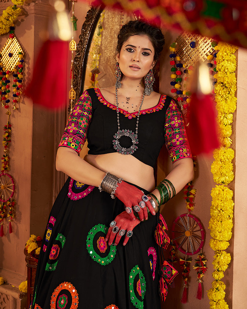 Designer Black Embroidered Choli for Navratri Celebrations