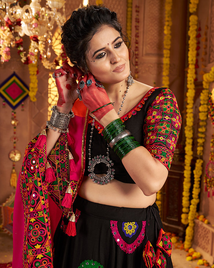 Designer Black Embroidered Choli for Navratri Celebrations
