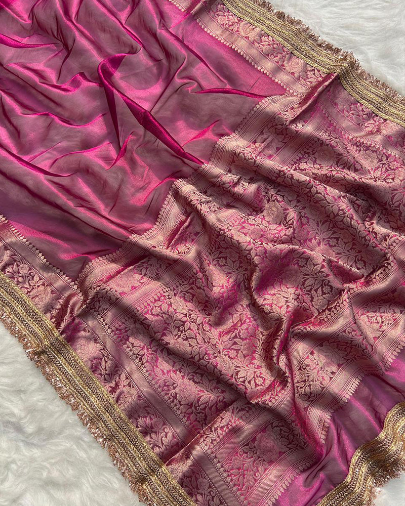 Magenta Color Banarasi Tissue Silk Saree