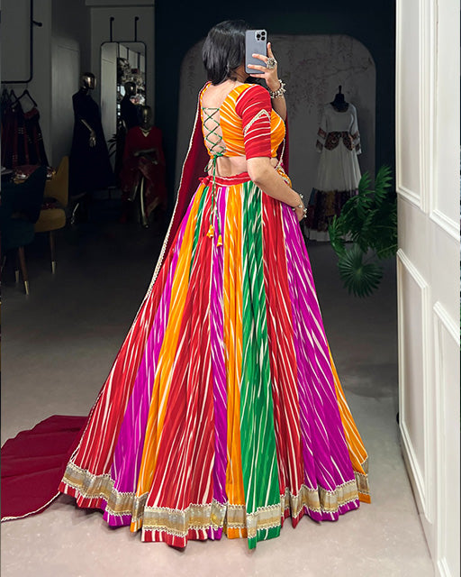 Traditional Multi Color Georgette Navratri Lehenga Choli