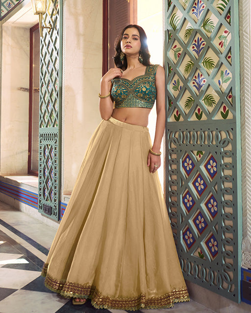 Chikoo Color Fendi Crush Lehenga Choli