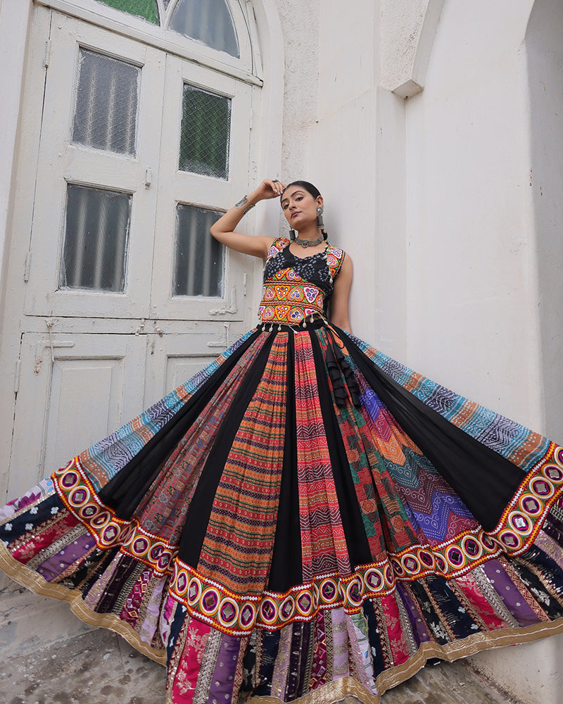 Multi Color Georgette Printed Navratri Lehenga Choli
