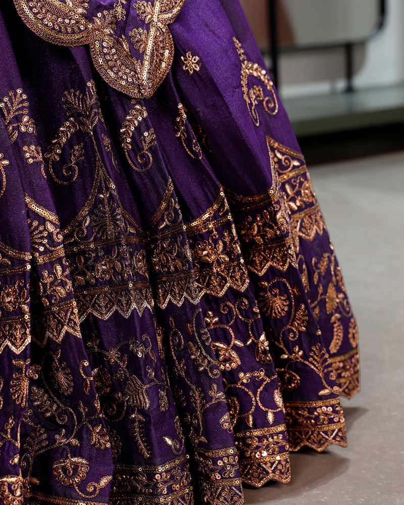 Purple Color Star Georgette Embroidered Lehenga Choli