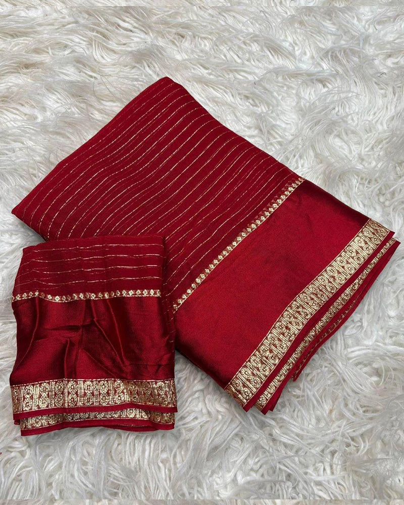 Purple Color Pure Viscose Georgette Saree