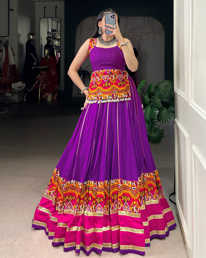 Purple Color Pure Rayon Navratri Lehenga Choli