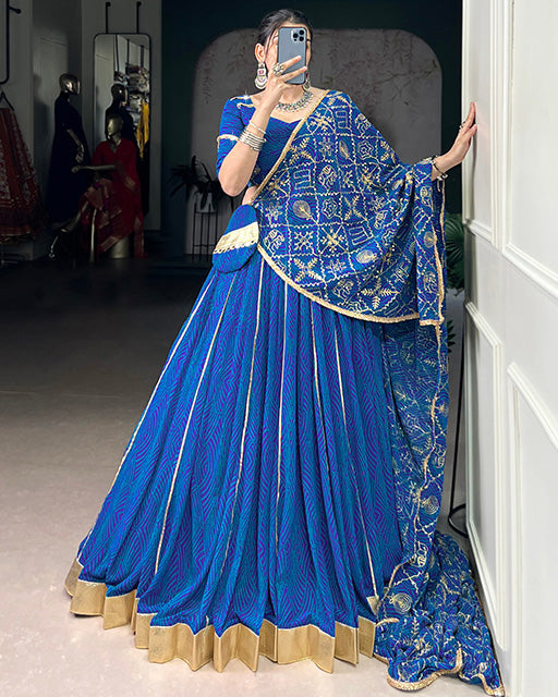 Blue Color Georgette Navratri Lehenga Choli