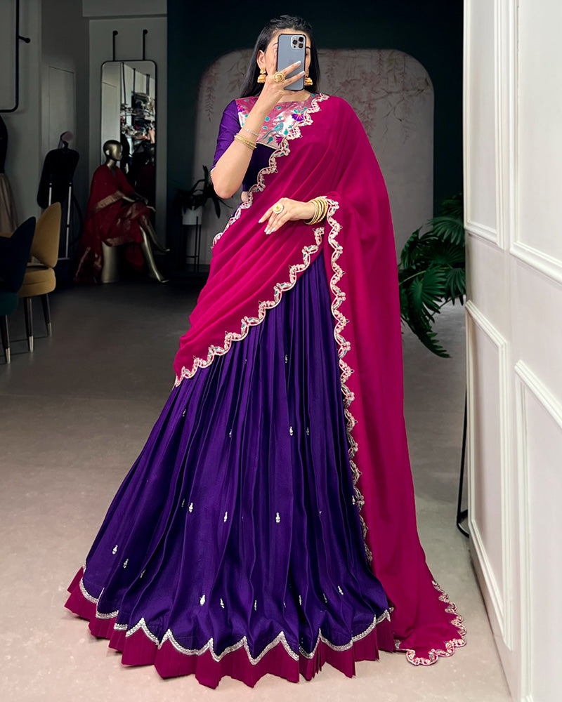Purple Color Naysha Silk Embroidered Lehenga Choli