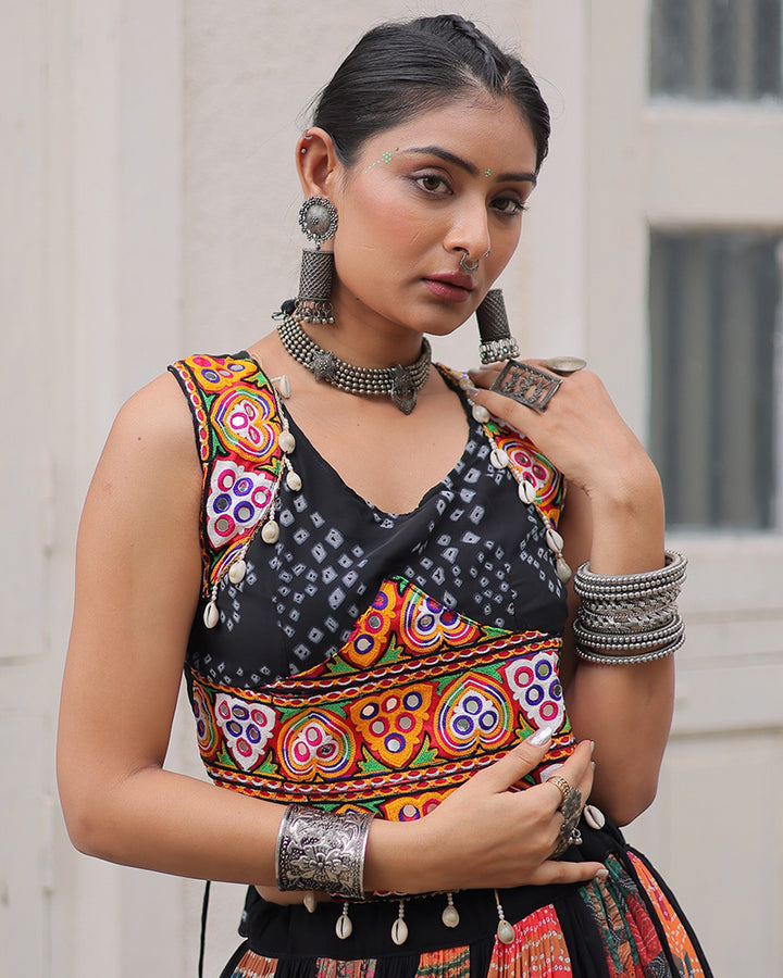 Multi Color Georgette Printed Navratri Lehenga Choli