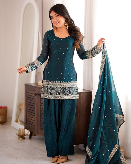 Rama Color Fendi Silk Embroidered Suit
