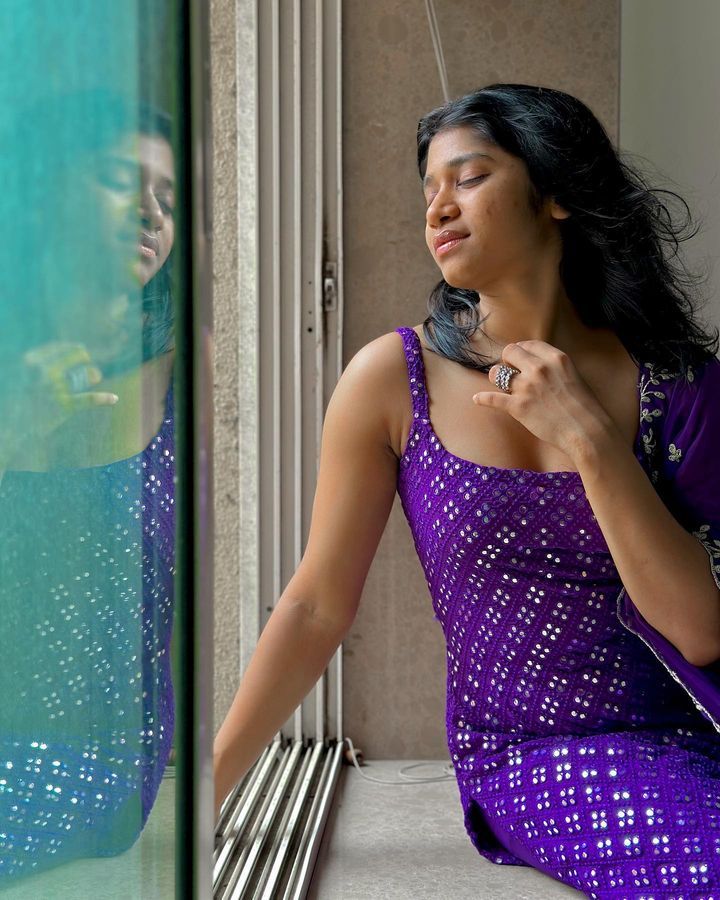 Mansi in Purple Color Sequence Work Soft Georgette Designer Three Piece Suit