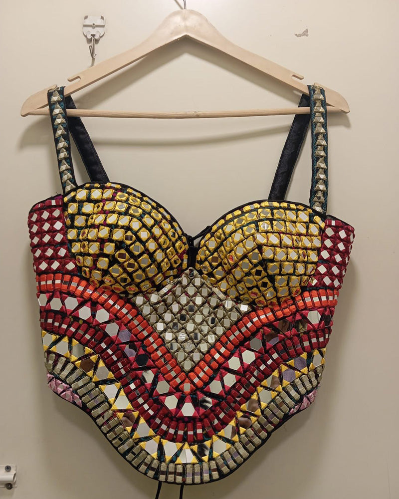 Multi Color Fancy Mirror Work Blouse
