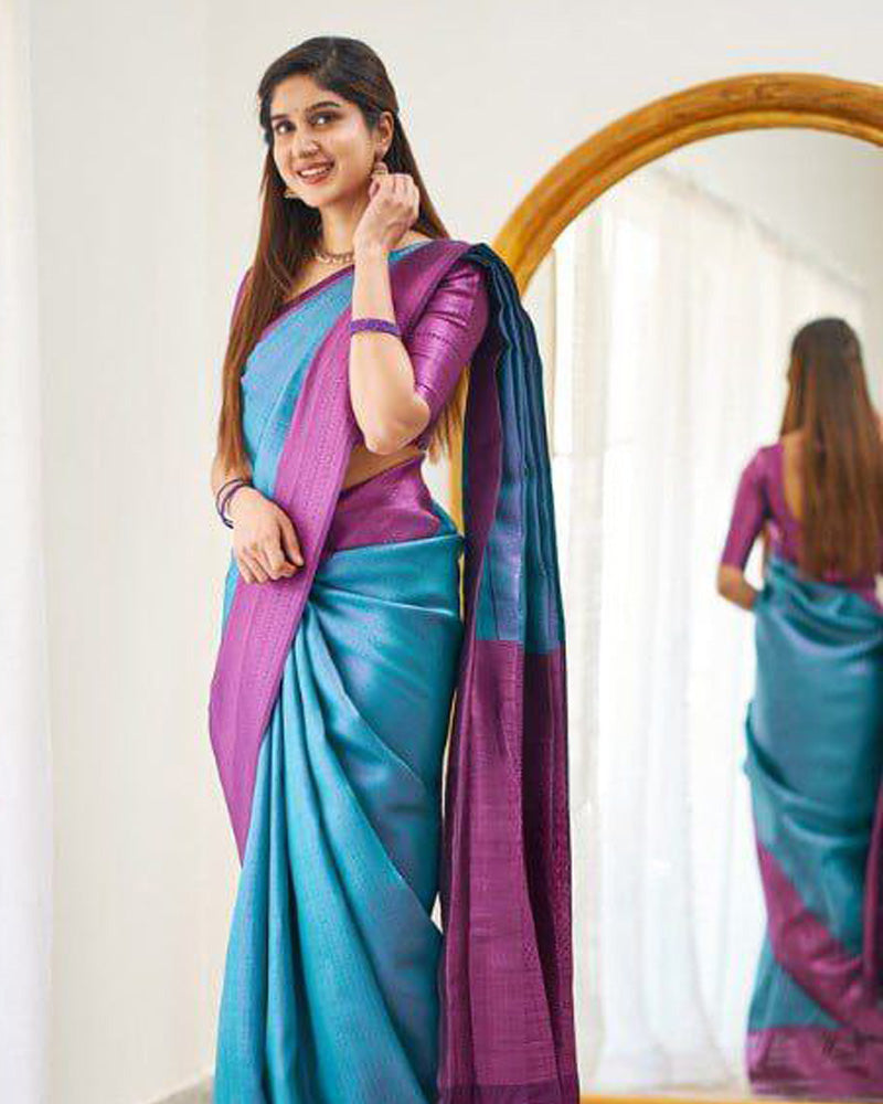 Bottle Green Banarasi Silk Saree With Exclusive Jacquard Border