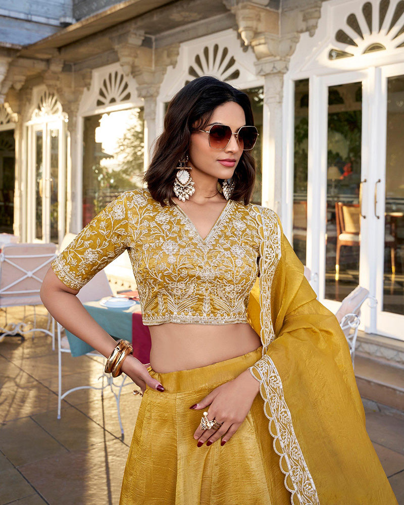 Mustard Color Goldie Silk Lehenga Choli