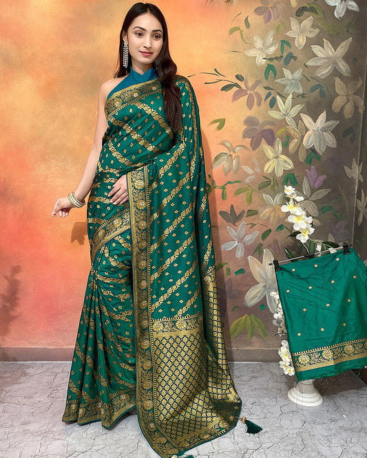 Green Color Viscose Dolla Silk Saree