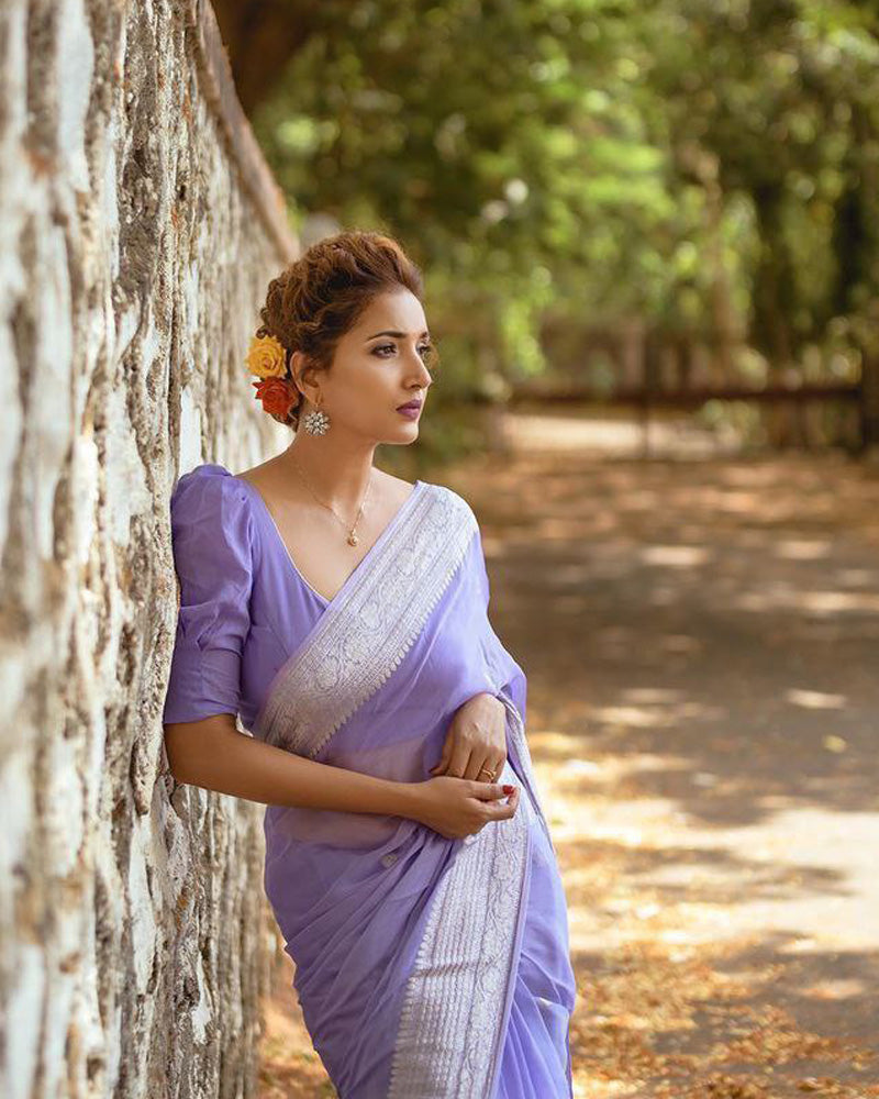 New Design Purple Color Soft Cotton Saree