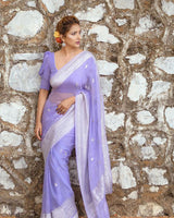 New Design Purple Color Soft Cotton Saree