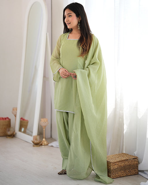 Pista Color Crunchy Silk Farshi Suit