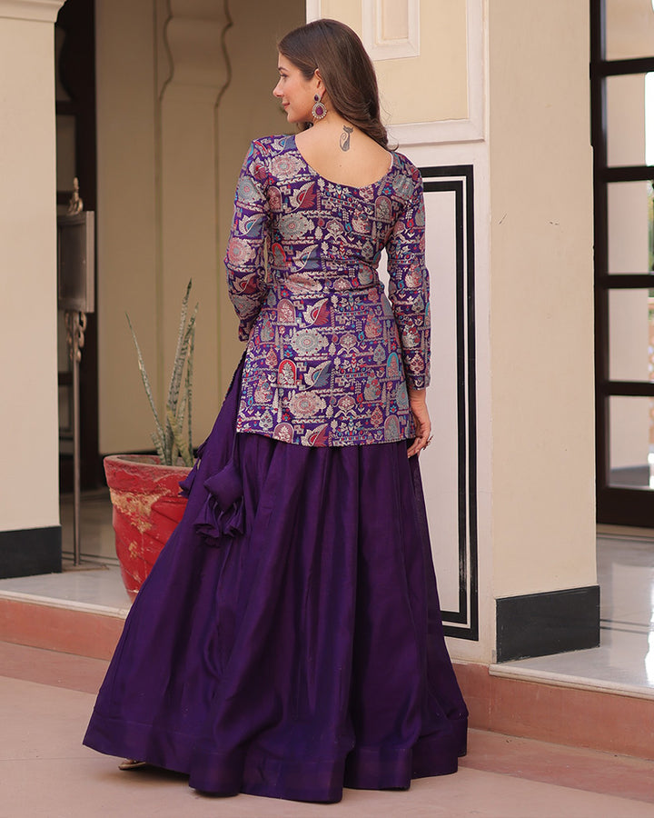 Purple Color Western Style Shimmer Lehenga Choli