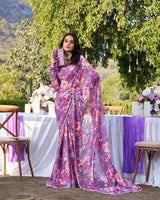 Onion Color Weightless Marble Saree